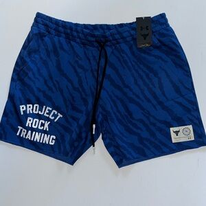 XXL Under Armour  Project Rock  Rival Shorts  Men’s zebra striped blue 2XL $75